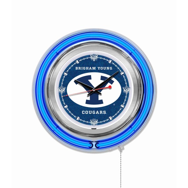 Brigham Young University Double Neon 15" Clock