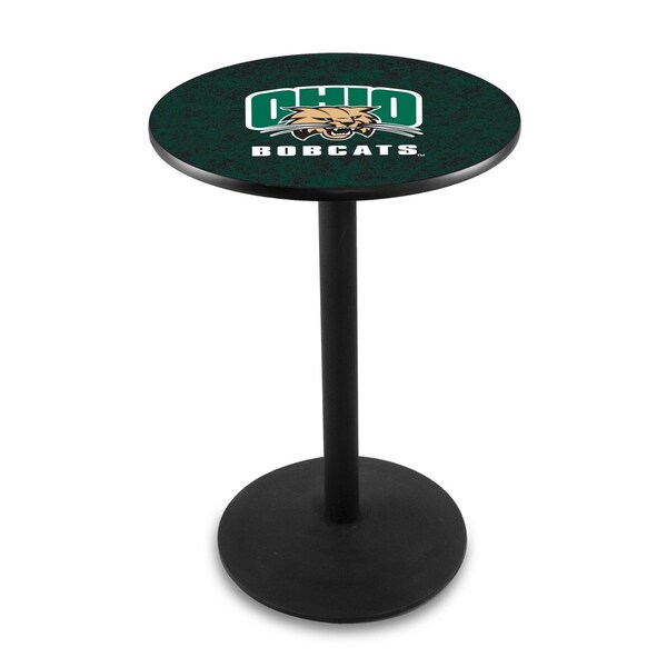 42" Blk Wrinkle Ohio University Pub Table, 36" dia. Top