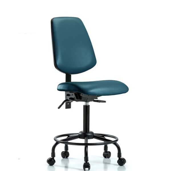 Vinyl Chair, Med Bench, Round Tube Base, Med Back, Tilt, Casters, Royal