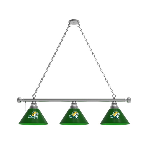 Northern Michigan 3 Shade Billiard Light, Chrome Fixture