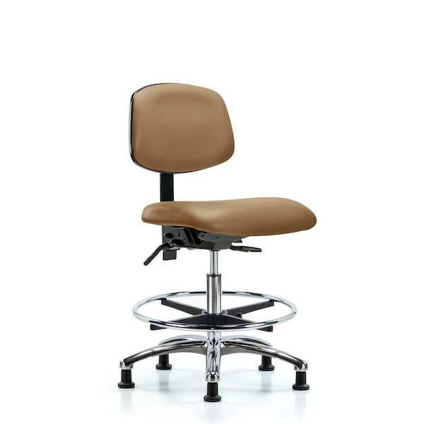 Chair, Vin, Med Bench, Chr CF Glides, Taupe, No Arms, 22" to 29" Height, Taupe