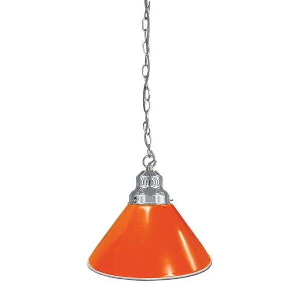 Orange Pendant Light, Chrome Fixture