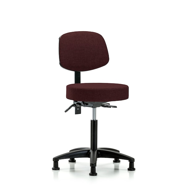 Bench Stool, Med, Fab, Bk, Tilt, Glides, Bur