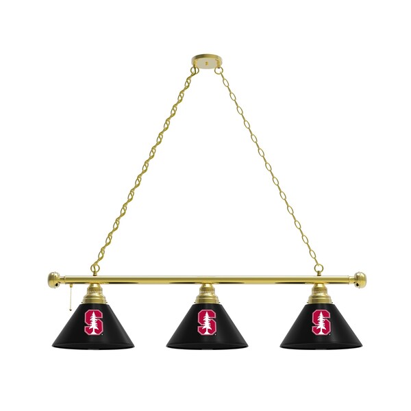 Stanford 3 Shade Billiard Light, Brass Fixture