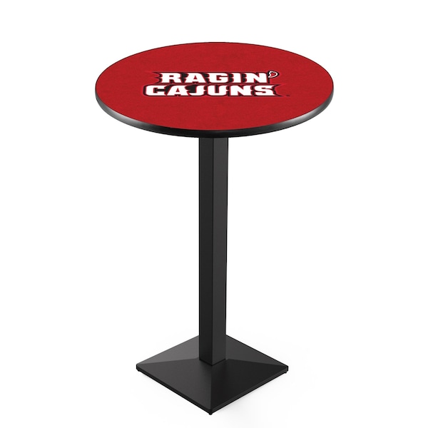 42" Blk Wrinkle Louisiana-Lafayette Pub Table, 36" dia. Top