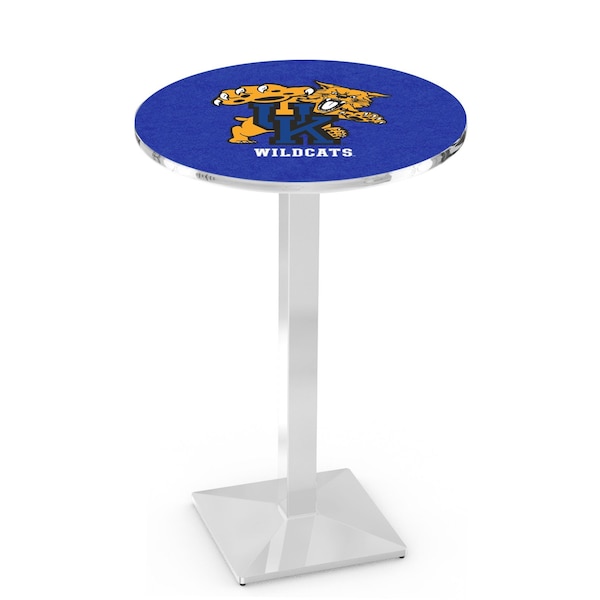 42" Chrome Kentucky "Wildcat" Pub Table, 36" dia. Top