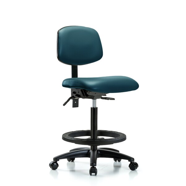 Vinyl Chair, High Bench, Tilt, Foot Ring, Casters, Royal