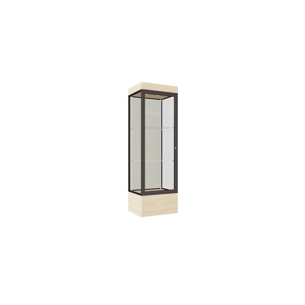 Lighted Floor Display Case 24x76x20, 12" Base, Bronze
