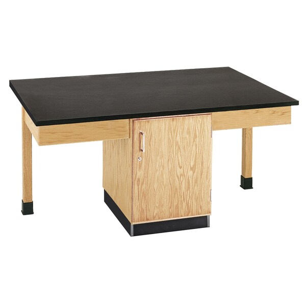 4 Station Table, Red Oak, Wood Surface, 66" W