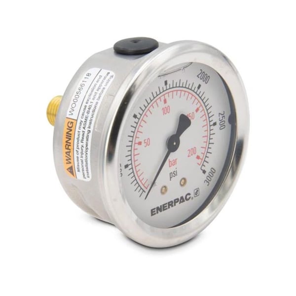 Liquid Filled Pressure Gauge, 2.5 in Dial, SAE#4 Back Location