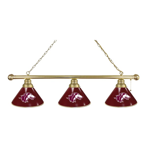 Southern Illinois 3 Shade Billiard Light, Brass Fixture