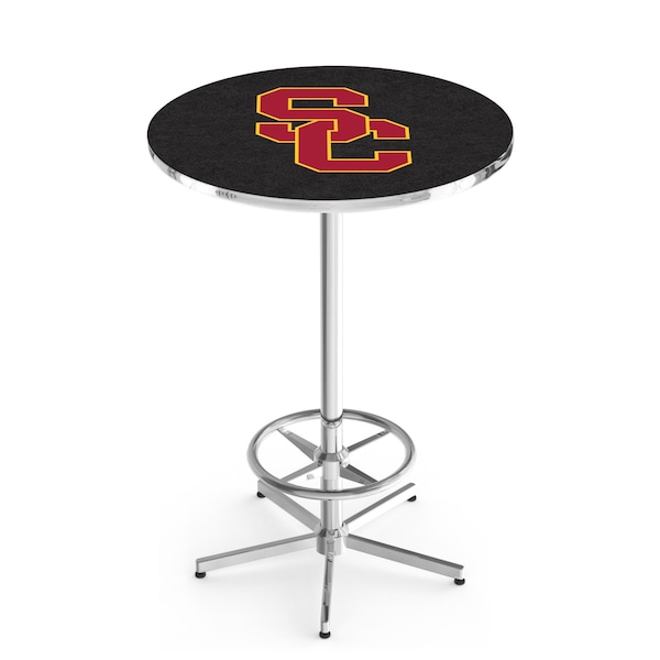 42" Chrome USC Trojans Pub Table, 36" dia. Top