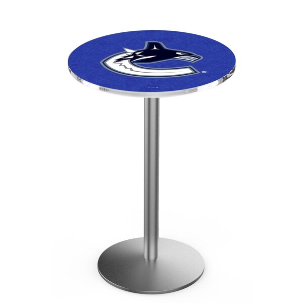 42" Stainless Steel Vancouver Canucks Pub Table, 36" dia. Top