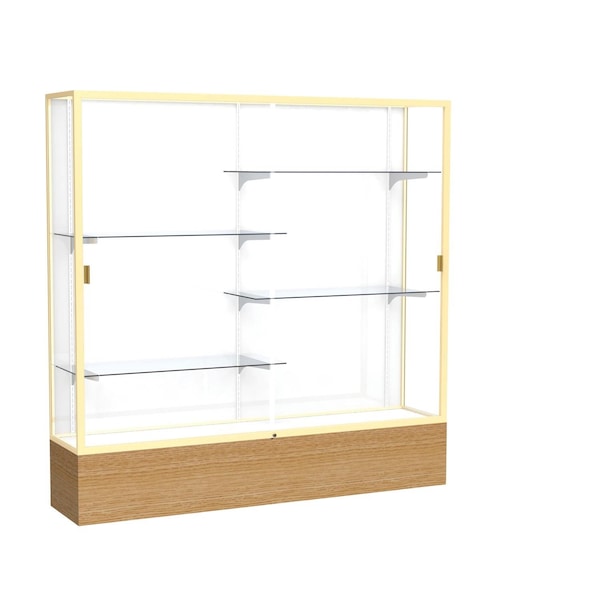 Floor Display Case 72x72x16, White, Champange