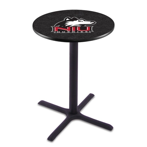 42" Blk Wrinkle Northern Illinois Pub Table, 36" dia. Top
