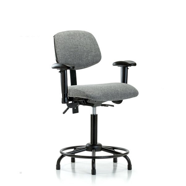 Chair, Fab, Med Bench, RT Tilt AA Glide, Gry, 6-Way Adjustable, 22" to 29" Height, Gray