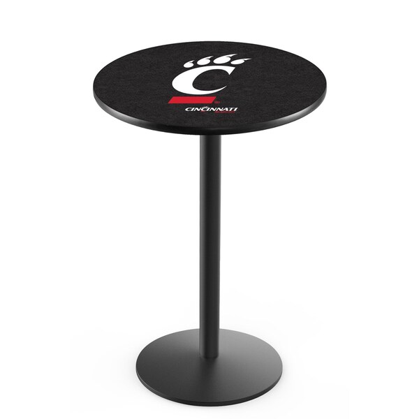 42" Blk Wrinkle Cincinnati Pub Table, 36" dia. Top