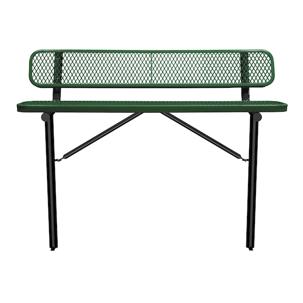 Bench/Back, Ingroud Mount, 6ft., Blk/Grn