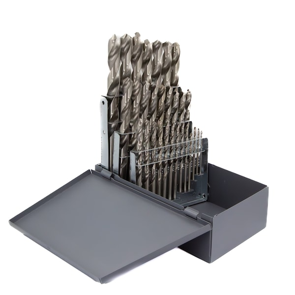 15 Piece HSS Black Oxide Jobber Length Drill Bit Set, D/AN, 1/16" - 1/2"