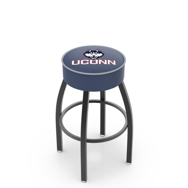 25" 4" Connecticut Cushion Seat, Blk Wrinkle Base Swivel Bar Stool