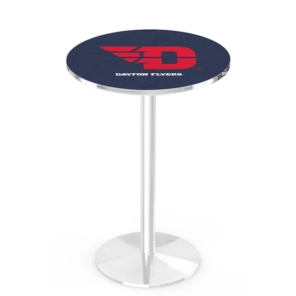 42" Chrome University of Dayton Pub Table, 36" dia. Top