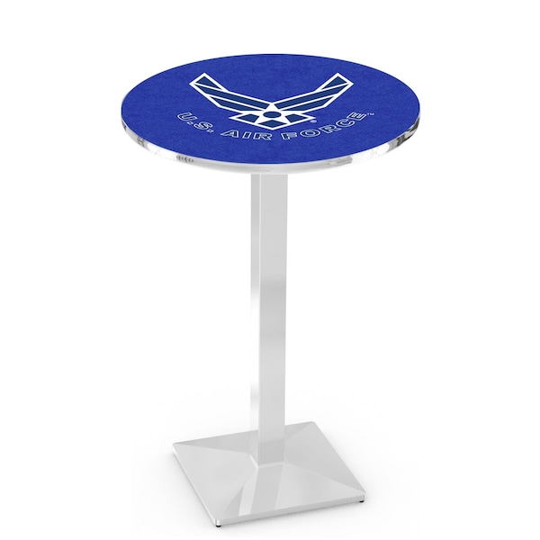 42" Chrome U.S. Air Force Pub Table, 36" dia. Top