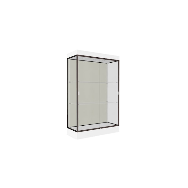 Lighted Floor Display Case 48x76x20, 6" Base, Bronze