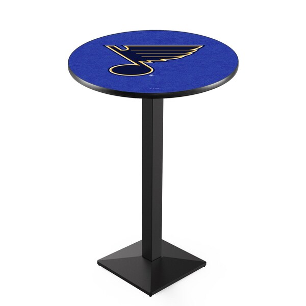 42" Blk Wrinkle St Louis Blues Pub Table, 36" dia. Top