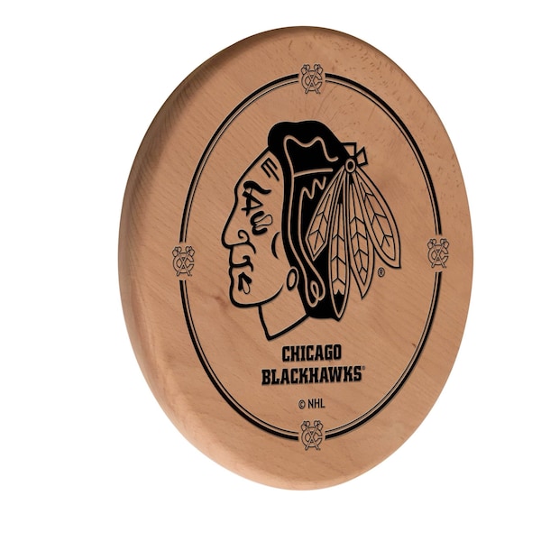 Chicago Blackhawks 13" Laser Engraved Solid Wood Sign