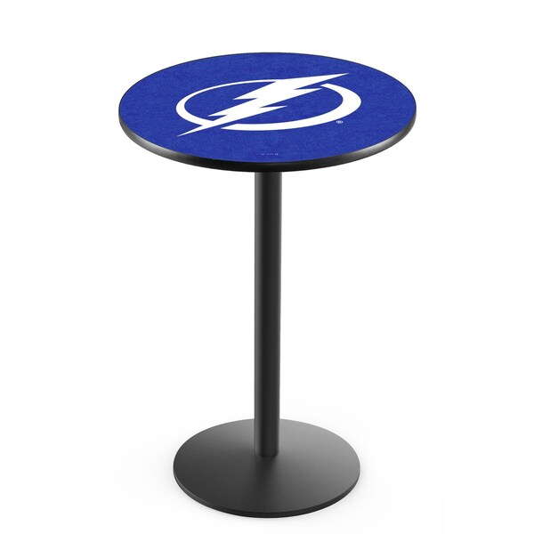 42" Blk Wrinkle Tampa Bay Lightning Pub Table, 36" dia. Top