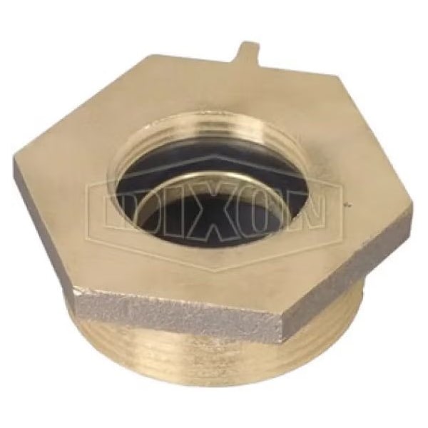 Reducing Hex Nipple, 1-1/2 x 2-1/2 in, Brass, Female NST NH x MNPT, Domestic