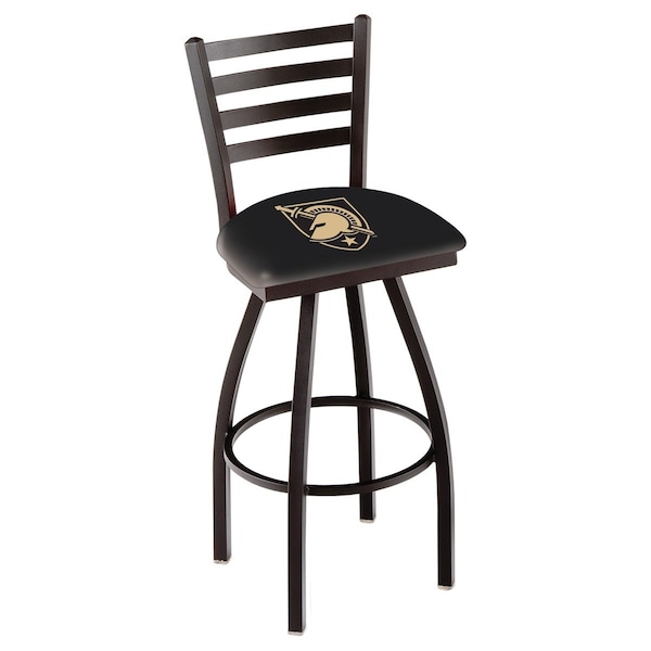 25" Blk Wrinkle US Military Academy ARMY Swivel Bar Stool, Ladder Back