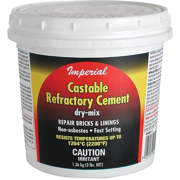 Refractory Cement, Solid, Light Brown, 12 lb Tub