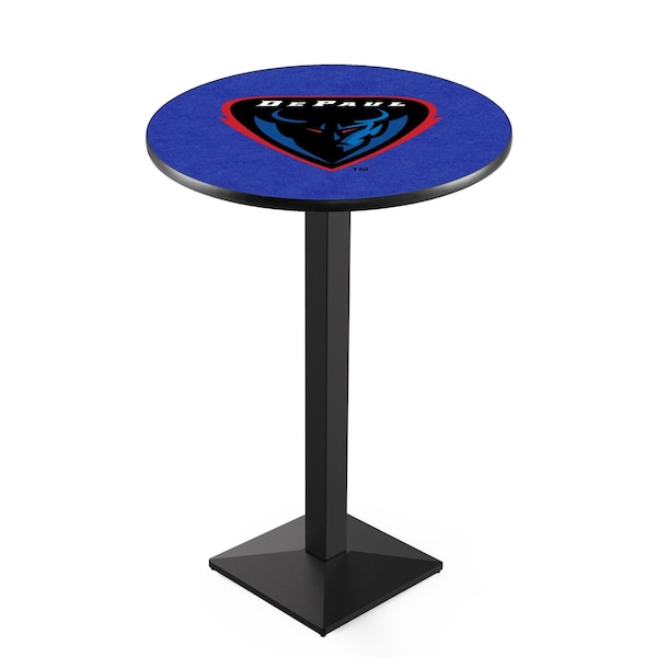 42" Blk Wrinkle DePaul Pub Table, 36" dia. Top