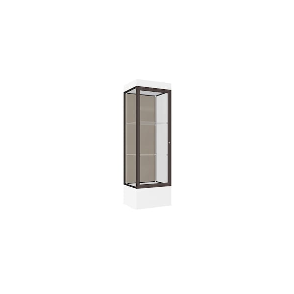 Lighted Floor Display Case 24x76x20, 12" Base, Bronze