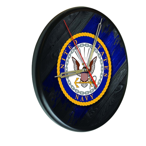United States Navy 13" Solid Wood Clock