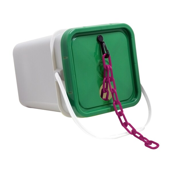 2" x 120' Magenta Heavy Duty Plastic Safety Chain - Pail
