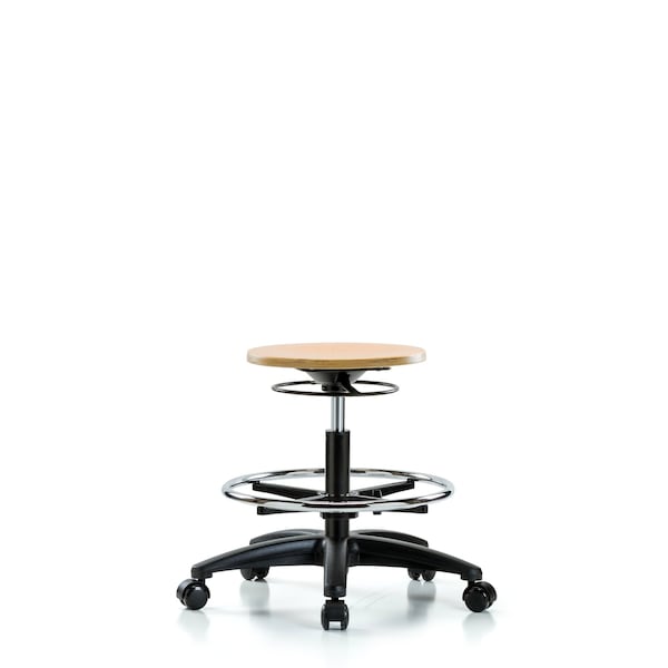 Bench Stool, Med, Wood, CF, Casters