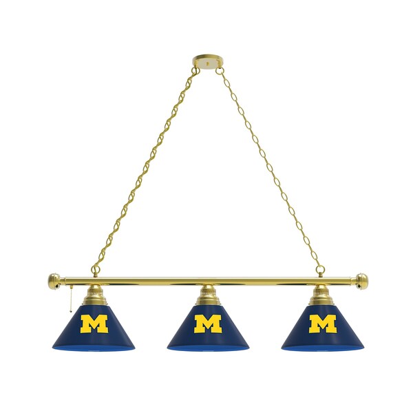 Michigan 3 Shade Billiard Light, Brass Fixture