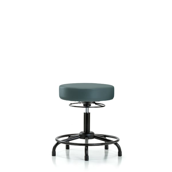 Desk Stool, Vinyl, RT, Glides, Blu