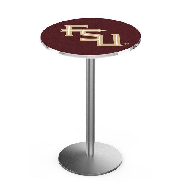 42" Stainless Steel Florida State (Script) Pub Table, 36" dia. Top