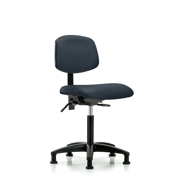 Chair, Vinyl, Med Bench, Glides, Nav, No Arms, 22" to 29" Height, Imperial Blue