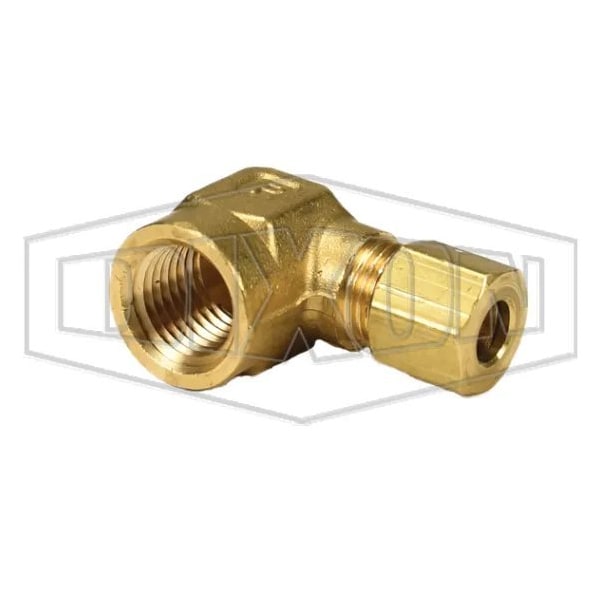 The Right Connection Tube-to-Pipe Elbow, 3/8 in x 9/16-24 Nominal, Tube x Straight FPT End Style, Br