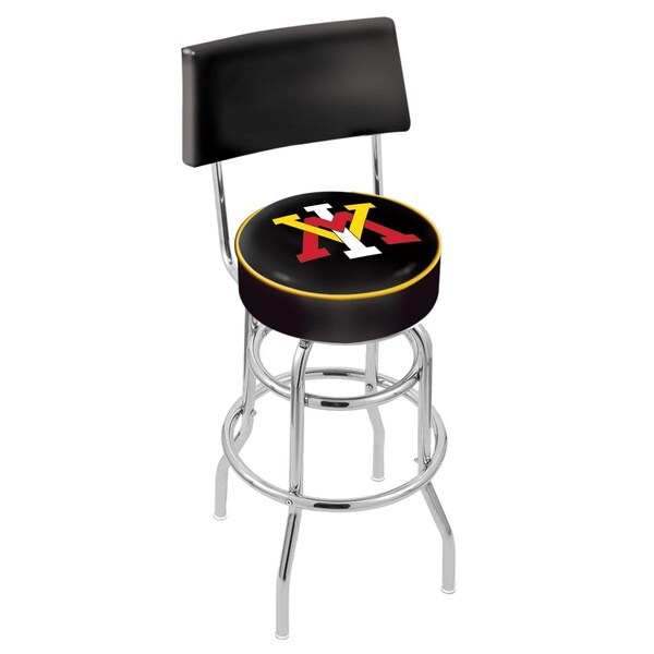 25" Chrome 2-Ring Virginia Military Institute Swivel Bar Stool, Back