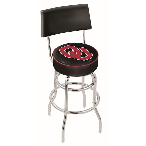 25" Chrome 2-Ring Oklahoma Swivel Bar Stool, Back