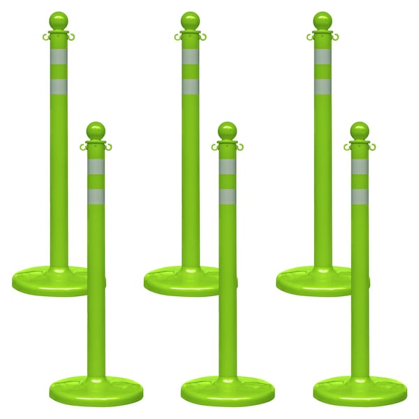 Safety Green Reflective Medium Duty Stanchion (6-Pack)