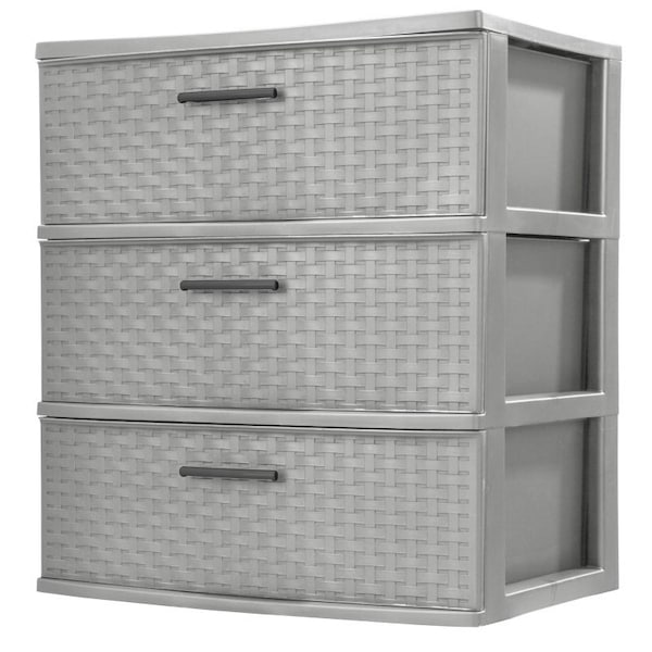 Sterilite Weave 25306A01 Drawer Unit, 3-Drawe, Plastic
