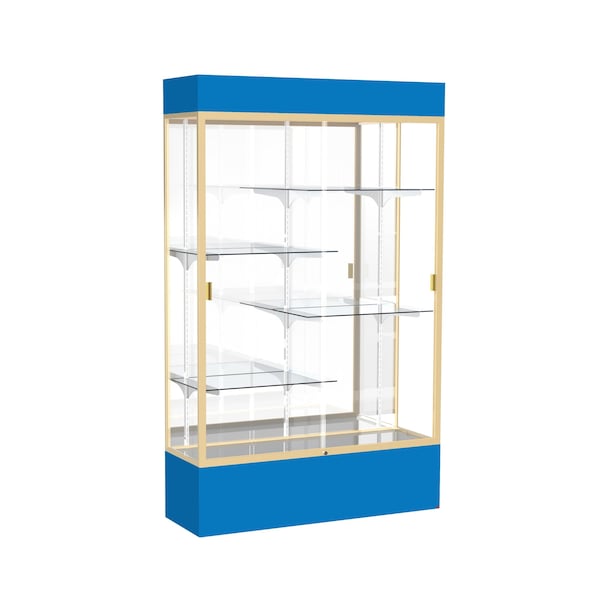 Lighted Floor Display Case 48x80x16, Mirror