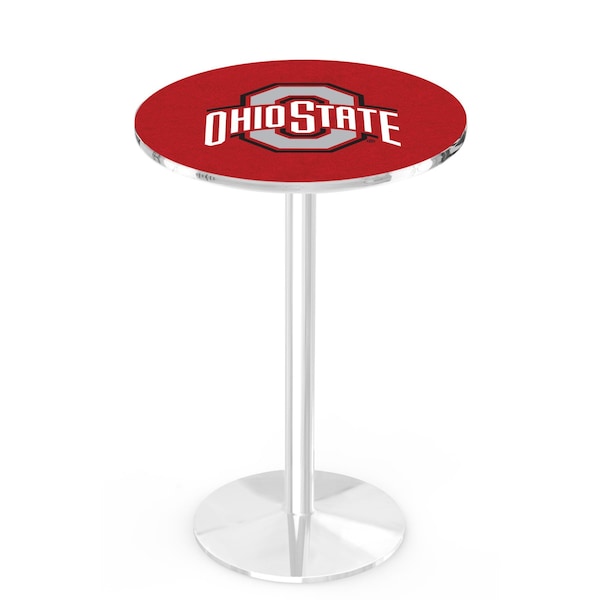 42" Chrome Ohio State Pub Table, 36" dia. Top