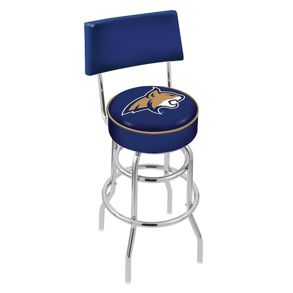25" Chrome 2-Ring Montana State Swivel Bar Stool, Back